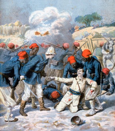 लेफ्टिनेंट लेसेफ की मृत्यु, नपा की लड़ाई, नाइजीरिया, 1894 द्वारा फ्रेडरिक लिक्स