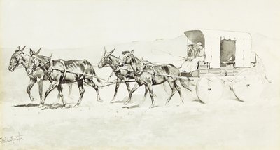 विलियमसन के चरणों में से एक, c.1892 (कलम और ब्रश और काली स्याही और कागज पर चीनी सफेद) द्वारा फ्रेडरिक रेमिंगटन