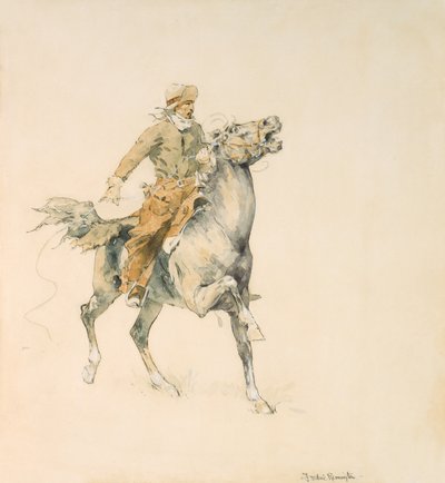 द काउबॉय, c.1897 (wc पेपर पर) द्वारा फ्रेडरिक रेमिंगटन