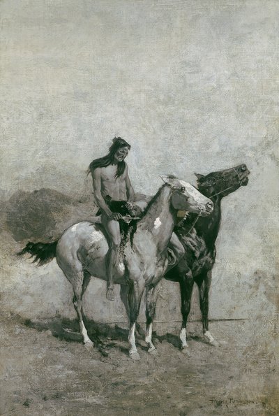 द फायर-इटर ने अपने विक्टिम को उसके टट्टू के सामने गिरा दिया, c.1900 द्वारा फ्रेडरिक रेमिंगटन