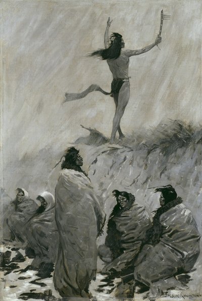 द फायर इटर ने थंडर बर्ड के लिए अपने हथियारों को उठाया, c.1900 द्वारा फ्रेडरिक रेमिंगटन
