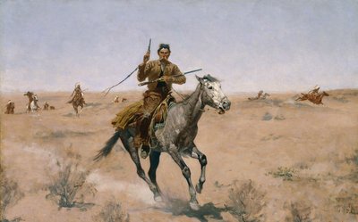 द फ्लाइट (ए सेज-ब्रश पायनियर) 1895 द्वारा फ्रेडरिक रेमिंगटन