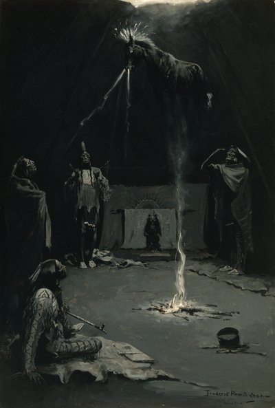 चिकित्सा-अश्व (भारतीय अग्नि देवता) का आगमन 1897 द्वारा फ्रेडरिक रेमिंगटन