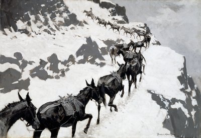 खच्चर पैक (एक अयस्क ट्रेन सिल्वर माइंस, कोलोराडो में जा रहे हैं) 1901 द्वारा फ्रेडरिक रेमिंगटन