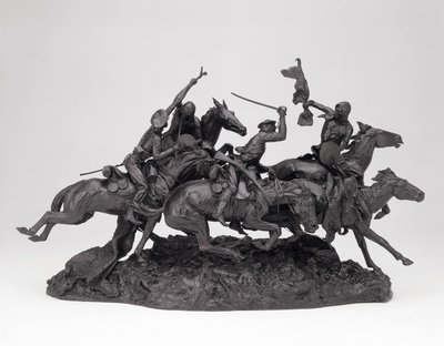 1850 का ओल्ड ड्रैगॉन, 1905 का मॉडल, 1905-09 कास्ट (काले पेटिना के साथ कांस्य) द्वारा फ्रेडरिक रेमिंगटन