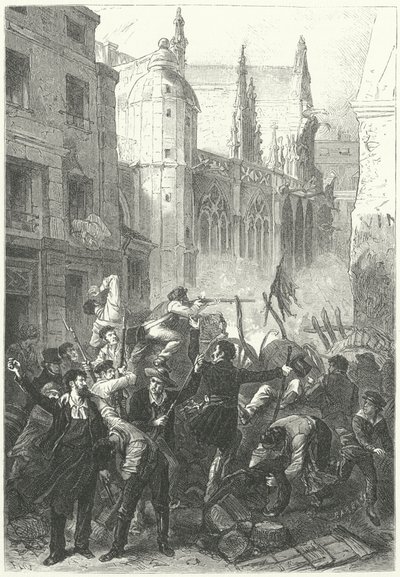 जून दिवस विद्रोह, 1848 की क्रांति, पेरिस (उत्कीर्णन) द्वारा फ्रेडरिक थियोडोर (बाद) लिक्स