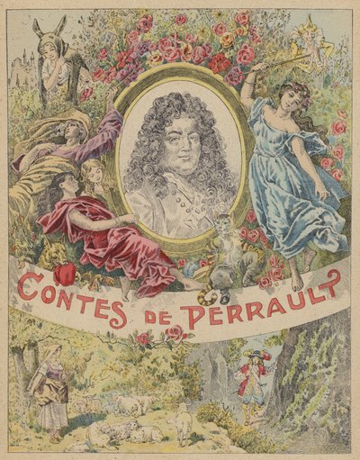 Les Contes de Perrault (कलर लिथो) के लिए शीर्षक पृष्ठ चित्रण द्वारा फ्रेडरिक थियोडोर (बाद) लिक्स