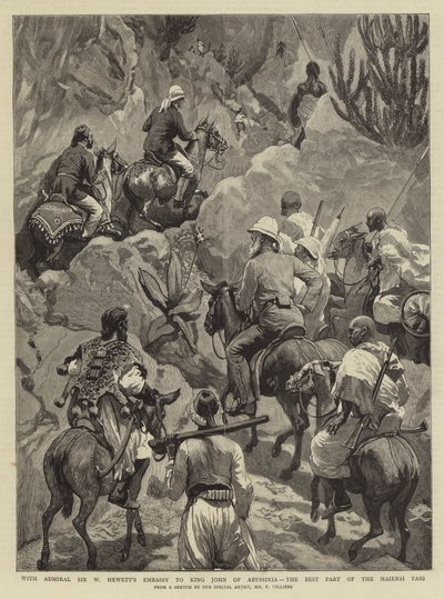 एडमिरल सर डब्ल्यू हेवेट के दूतावास के साथ, एबिसिनिया के राजा जॉन को, माईन्सी पास का सबसे अच्छा हिस्सा द्वारा फ्रेडरिक विलियर्स
