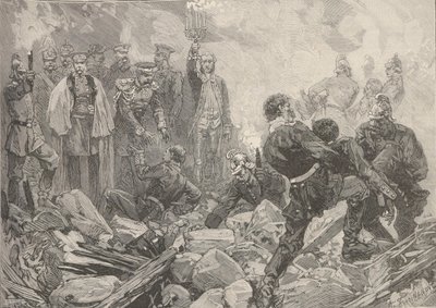विस्फोट के बाद शीतकालीन पैलेस, 17 फरवरी, 1880 की शाम। द्वारा फ़्रेडरिक डी हेनेन