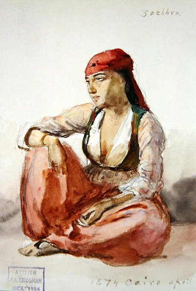 एक बैठी महिला 'ज़ोहरा' द्वारा फ्रेडरिक आर्थर ब्रिजमैन
