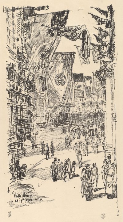 सहयोगी दलों के एवेन्यू, 1918। द्वारा फ़्रेडरिक चाइल्ड हस्साम