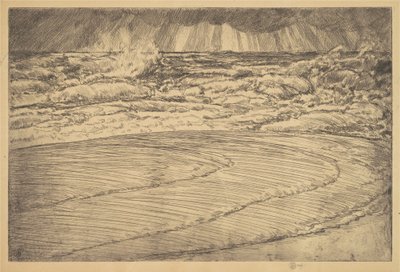 हैवी सर्फ, हाई टाइड, ईस्टहैम्पटन, 1920। द्वारा फ़्रेडरिक चाइल्ड हस्साम