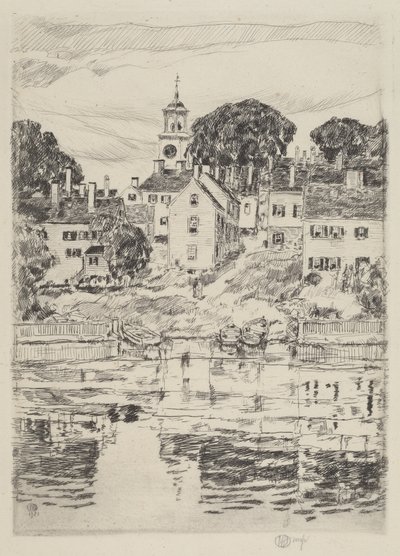चर्च टॉवर, पोर्ट्समाउथ, 1921। द्वारा फ़्रेडरिक चाइल्ड हस्साम