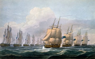 जे। राल्फ़, 1820 के &39;द नेवल क्रोनोलॉजी ऑफ़ ग्रेट ब्रिटेन&39; के जहाजों के अपने स्क्वाड्रन का नेतृत्व करने वाले एचएमएस थेटस में कैप्टन बेर्स्फोर्ड द्वारा Frederick Christian Lewis