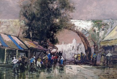 द बिज़ी हैट्स ऑफ़ मेन, 1915 (बोर्ड पर तेल und wc) द्वारा फ्रेडरिक जॉनन हील्स