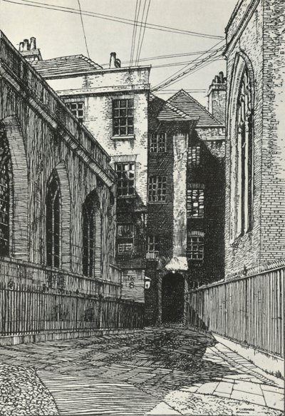 लंदन के सिटी में क्लिफर्ड्स इन में हॉल के दक्षिण में, c1903, 1934। द्वारा फ्रेडरिक लैंडसीर मॉर ग्रिग्स