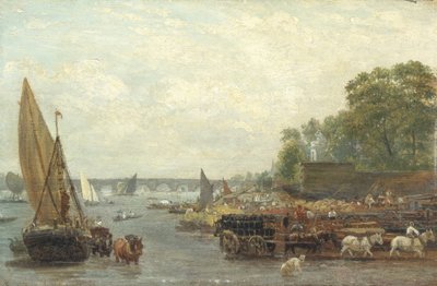 वेस्टमिंस्टर ब्रिज, c.1820-30 (पैनल पर तेल) द्वारा फ्रेडरिक नैश