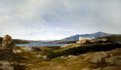 Caprera, Sardinia . में गैरीबाल्डी के विला का एक दृश्य द्वारा फ्रेडरिक रिचर्ड ली