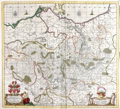 ब्रैंडेनबर्ग (जर्मनी) के मार्ग्रेवेट का नक्शा (नक़्क़ाशी) द्वारा फ्रेडरिक डे विट