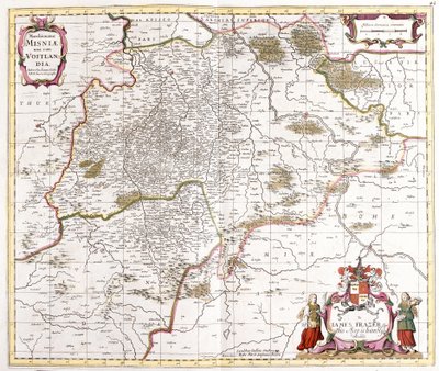 मिस्नी (जर्मनी) के मार्च (मार्जेवेट) का नक्शा (नक़्क़ाशी) द्वारा फ्रेडरिक डे विट