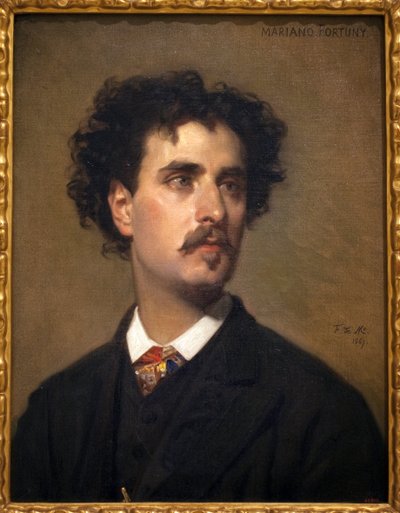 चित्रकार मारियानो फॉर्च्यूनी वाई मार्सल (1838-1874) का पोर्ट्रेट। फेडेरिको डी मद्राज़ो (1815-1894) द्वारा पेंटिंग, कैनवास पर तेल द्वारा फ्रेडरिक डे माद्राजो