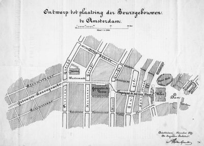 वस्तु विनिमय, एम्स्टर्डम, स्थिति के लिए डिजाइन। नवंबर 1879 द्वारा फ्रेडरिक विलेम वैन गेंडट