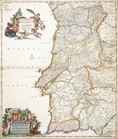 पुर्तगाल दिखा मानचित्र, c.1680 द्वारा फ्रेडरिक डे विट