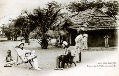 ब्रेज़ाविल (फ्रेंच इक्वेटोरियल अफ्रीका - एईएफ) कांगो फ़्रैंकैस: मिस्टर द एडमिनिस्ट्रेटर ई द्वारा मार्ग 20 वीं शताब्दी की शुरुआत (बी / डब्ल्यू फोटो) द्वारा फ्रेंच फोटोग्राफर