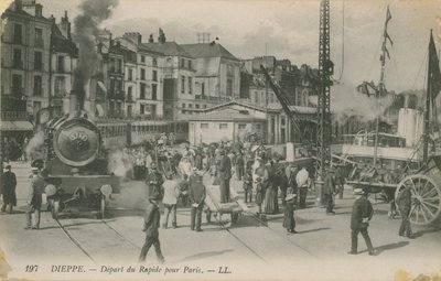 पेरिस के प्रस्थान Dieppe से। 1913 में पोस्टकार्ड भेजा गया। द्वारा फ्रेंच फोटोग्राफर