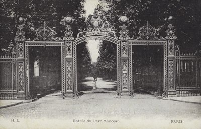 प्रवेश, Parc Monceau, पेरिस (b/w फोटो) द्वारा फ्रेंच फोटोग्राफर