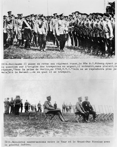 ज़ार और ग्रैंड ड्यूक निकोलस द्वितीय और जनरल जोफ्रे, 1913 के बीच अंतिम बातचीत द्वारा फ्रेंच फोटोग्राफर