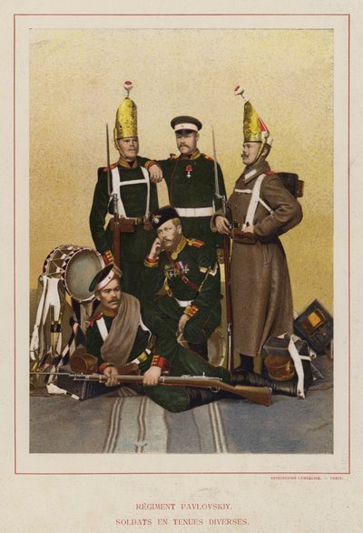 रूसी सेना: पावलोवस्की रेजिमेंट, विभिन्न वर्दी में सैनिक (फोटो) द्वारा फ्रेंच फोटोग्राफर
