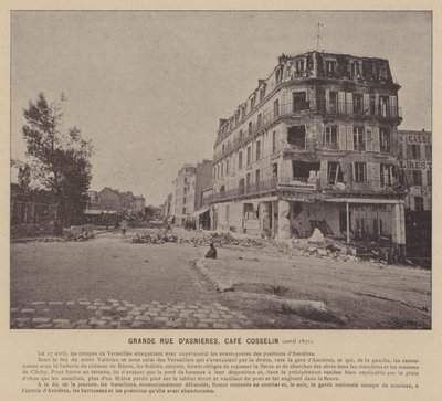 पेरिस कम्यून, ग्रांडे रुए डी'एस्निएरेस, कैफे कोसलिन, अप्रैल 1871 (बी / डब्ल्यू फोटो) द्वारा फ्रेंच फोटोग्राफर