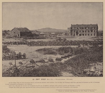 पेरिस कम्यून, ले फोर्ट डी'इस्सी, मार्च 1871, पैनोरमिक व्यू, वेस्ट कोस्ट (बी / डब्ल्यू फोटो) द्वारा फ्रेंच फोटोग्राफर