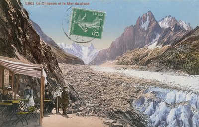 आल्प्स में ले चाप्पू और मेर डी ग्लासस। 1913 में पोस्टकार्ड भेजा गया। द्वारा फ्रेंच फोटोग्राफर