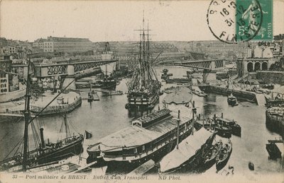 ब्रेस्ट, फ्रांस में सैन्य बंदरगाह। 1913 में पोस्टकार्ड भेजा गया। द्वारा फ्रेंच फोटोग्राफर