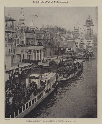 प्रदर्शनी यूनिवर्सेल १९००, पेरिस का उद्घाटन (बी/डब्ल्यू फोटो) द्वारा फ्रेंच फोटोग्राफर