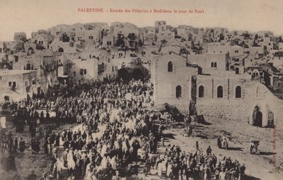 फिलिस्तीन, क्रिसमस के दिन बेथलहम में तीर्थयात्रियों का प्रवेश द्वारा फ्रेंच फोटोग्राफर