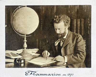 केमिली फ्लेममेरियन का पोर्ट्रेट (1842 - 1925), फ्रांसीसी खगोलशास्त्री - फोटोग्राफी द्वारा फ्रेंच फोटोग्राफर
