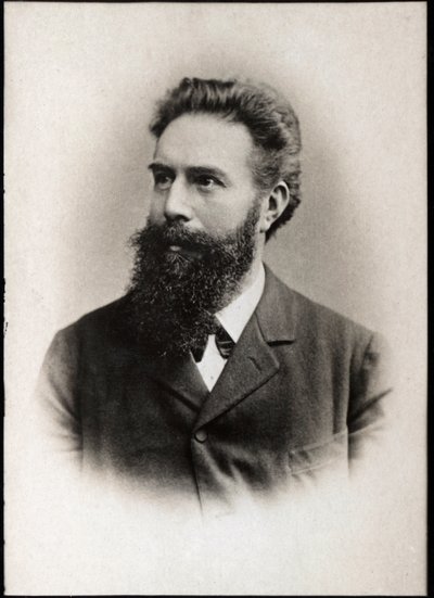 विल्हेम कॉनराड रोएंटजेन या रॉन्टगन (1845-1923) का चित्रण, जर्मन भौतिक विज्ञानी। द्वारा फ्रेंच फोटोग्राफर