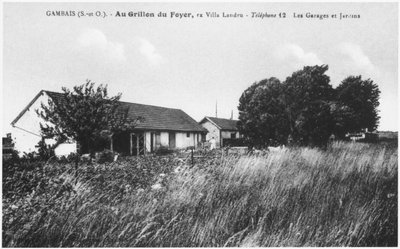 गेम्बिस में हेनरी डिज़ायर लैंडरू (1869-1922) के घर का चित्रण पोस्टकार्ड द्वारा फ्रेंच फोटोग्राफर