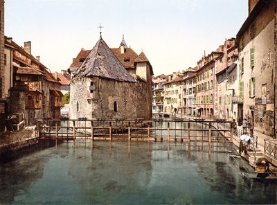 थियोउ नहर पर द्वीपों का महल, एनेसी, 1890-1900 द्वारा फ्रेंच फोटोग्राफर