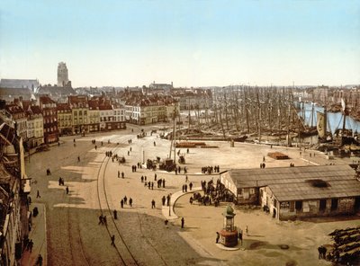 डनकर्क पोर्ट, 1890-1900 का दृश्य द्वारा फ्रेंच फोटोग्राफर