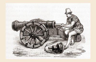 Les Merveilles de la Science से 16वीं सदी की ब्रीच लोडिंग जर्मन तोप, c.1870 (उत्कीर्णन) प्रकाशित हुई द्वारा फ्रेंच स्कूल