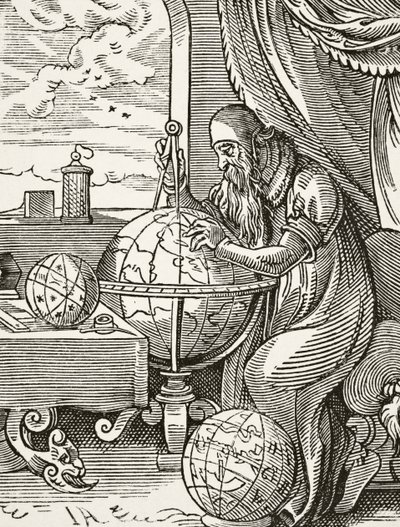 पॉल लैक्रोइक्स (1806-84) द्वारा मध्य युग में विज्ञान और साहित्य से जर्मन एस्ट्रोनॉमर और कॉस्मोग्राफिस्ट, लंदन 1878 प्रकाशित द्वारा फ्रेंच स्कूल