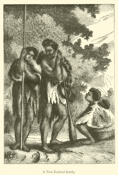 एक न्यूजीलैंड परिवार (उत्कीर्णन) द्वारा फ्रेंच स्कूल