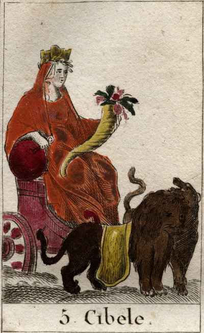 दिव्य साइबेले (फ्रिजियन मूल के) का एक प्रतिनिधित्व मदर नेचर को दर्शाता है, वह अपने हाथों में एक कॉर्नुकोपिया रखती है। पियरे ब्लैंचर्ड 1803 द्वारा "माइथोलॉजी ऑफ यूथ" से। द्वारा फ्रेंच स्कूल