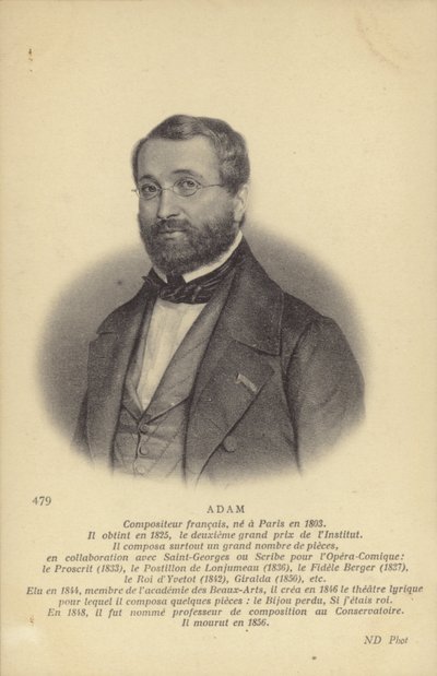 एडोल्फ एडम, फ्रांसीसी संगीतकार और संगीत समीक्षक (1803-1856) द्वारा फ्रेंच स्कूल