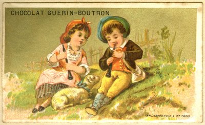 Guérin Boutron चॉकलेट (क्रोमोलिथोग्राफ) का विज्ञापन क्रोमोलिथोग्राफी द्वारा फ्रेंच स्कूल