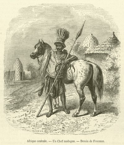 मध्य अफ्रीका, अन शेफ मूसगौ (उत्कीर्णन) द्वारा फ्रेंच स्कूल